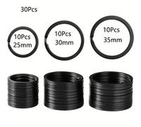 TEMU 15/30pcs Anillos de Llave Planos Anillos de Llavero de Metal Anillos de Llave Anillo O para Accesorios de Llaves de Casa y Coche, 25mm, 30mm, ,