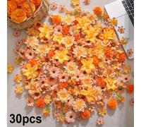 TEMU 15/30pcs Cabezas de Flores Falsas Mini Cabezas de Flores Artificiales Peonía Falsa Margarita Rosa Flores Naranja Pequeñas Cabezas de Flores de Seda para Guirnaldas Boda DIY Decoración del Hogar