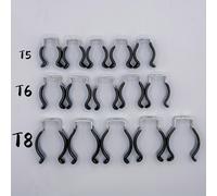 TEMU 15 Clips LED de U Negros - Metal y Plástico Duraderos, Compatibles con T5//T8, Hebilla de Fijación de Tubo , Fácil de Instalar, Portalámparas LED, Construcción