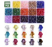 TEMU 15 Colores - 3000 Piezas de Cuentas de Vidrio Bicónicas Facetadas de 4mm en Color AB para Hacer Joyería, Pulseras DIY, Collares y Más - Perfectas para Atrapasoles y Manualidades Hechas a