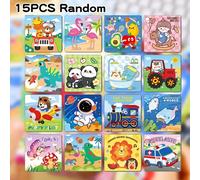 TEMU 15 Mini Rompecabezas con Animales de Dibujos Animados, Ideal como Juguetes Educativos y para Recuerdos de de , Rellenos de Piñata, Recompensas para el Aula