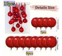 TEMU 15 Piezas de Bolas Grandes 4D (15” ”) - Decoraciones Esféricas Jumbo para Revelación de Género, Baby Showers, , , Navidad, Año - Paquete al por Mayor para Suministros de y Decoración Navideña