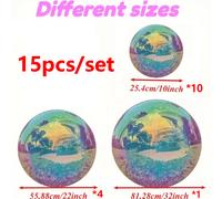 TEMU 15 piezas de globos de lámina extragrandes transparentes deslumbrantes con forma 4D de 32 pulgadas, 22 pulgadas pulgadas para decoración de tiendas comerciales y fiestas
