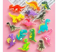 TEMU 15 piezas de serie de dinosaurios luminosos, accesorios de manualidades PVC multicolor, colgantes brillantes y fosforescentes para joyería y decoración