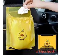 TEMU 15 unidades/paquete Bolsa de Basura Adhesiva para Auto, Bolsa Colgante Desechable Multifuncional para Interior de Auto, Bolsa de Plástico Pequeña, de Basura para Auto