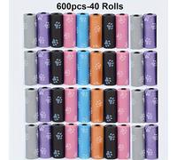 TEMU 150pcs/10rollos, 300pcs/20rollos, 600pcs/40rollos Bolsas para de Perro con Diseño de Patas de Dibujos Animados en Colores Surtidos, Bolsas para Desechos de Mascotas, Suministros para Mascotas