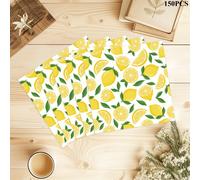 TEMU 150pcs Servilletas Desechables Amarillas de Papel Encerado con Diseño de Limón para Fiestas Temáticas , y Decoración de Mesa Estampada