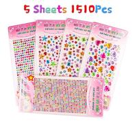 TEMU 1510 piezas de Stickers de Diamantes de , Gem Stickers, Stickers de Joyas Autoadhesivas, Gemas Brillantes para Manualidades, Gemas Adhesivas para Maquillaje, Ojos, Uñas y Stickers Acrylic Bling