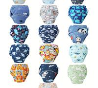 TEMU 16 calzoncitos de entrenamiento para ir al baño para bebés, pantalones de entrenamiento para niños pequeños, pantalones cortos de entrenamiento para bebés