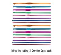 TEMU 16 Ganchos de Crochet de Aluminio Vibrantes - Agujas de Un Solo Punto con Coloridos - Calidad, Duraderos y Fáciles de Usar, Perfectos para Proyectos de Tejido y Crochet