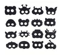 TEMU 16 máscaras para rascar para pintura creativa DIY, juego de máscaras para rascar de animales, perfectas para recuerdos de , actividades manuales y juego imaginativo, y la