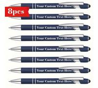 TEMU 16-Pack de bolígrafos de metal grabados personalizados, media retráctil, para pantalla táctil, aluminio duradero, cuerpo , regalo ideal para adultos de 14+