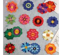 TEMU 16 parches de bordado de flores, ideales para manualidades, decoración de ropa, mochilas y sombreros con apliques termoadhesivos/de costura - Disponibles en varios colores.