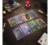 TEMU 16 pegatinas temáticas de Marvel Avengers | Material de PVC, aptas para uso diario, ideales para diarios, cuadernos, álbumes de recortes, manualidades, decoraciones de fiestas y regalos de