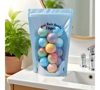 TEMU 16 piezas de bombas mini para baño en bolsitas transparentes, disponibles con a rosa, lavanda, limón, naranja y , ideales como regalos navideños o del Halloween