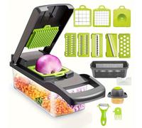 TEMU 16 piezas/juego, picadora de verduras, picadora de alimentos multifuncional, picadora de cebolla profesional con, picadora de verduras con recipiente para ensalada, , y ajo, herramienta de cocina