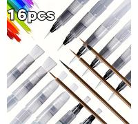 TEMU 16 Pinceles de Acuarela Recargables con Depósito de Agua, Plumas Pinceles para Pintar