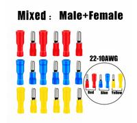 TEMU 160/80/60 piezas conectores de y hembra, terminales eléctricos de empalme rápido PVC totalmente para automóvil, barco, equipo industrial, , camión, motocicleta, kit azul -10