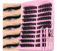 TEMU 160 piezas, conjunto DIY de pestañas agrupadas, agarre de extensión de pestañas, C Curl, pestañas largas individuales, bandeja , pestañas artificiales de visón, extensión de pestañas agrupadas