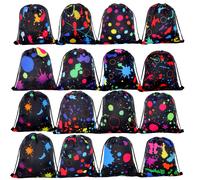 TEMU 16pcs Bolsas de Regalo de Fiesta Neon - Bolsas de Regalo con Cordón Vibrantes para , Halloween y Navidad - Perfectas para Dulces y Pequeños Regalos