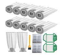 TEMU 17pcs Kit de accesorios de repuesto para aspiradora Vorwerk VK7/FP7, 12 bolsas de polvo, 2 prefiltros, 2 chips de aroma, 1 cepillo de limpieza, con accesorio de piso de plástico