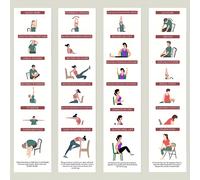 TEMU 18/24 piezas/juego, guía de yoga para sillas, cartas de práctica de yoga, de yoga en cajas, adecuadas para principiantes y mayores, enseñanza de estiramientos de movimiento .