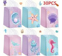 TEMU 18/30 bolsas de regalo para fiesta temática , sacos con ilustración submarina y asa - Suministros ideales boda, ducha nde novia o cumpleañera princesa, ¡!