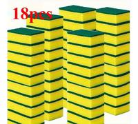 TEMU 18/36 piezas, esponja de limpieza multiusos cuadrada para cocina - absorción, eliminación de y aceite, diseño de capas dobles, adecuada para utensilios, vajilla y muebles.