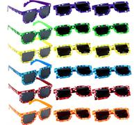 TEMU 18piezas Miner Party Pixel Gamer Glasses - Coloreado, Plástico Duradero, No Necesita Energía - Ideal para Adultos Jugadores de Juegos Fiestas de y Favores