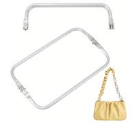 TEMU 1Bolsa 2pcs Tubular Interno de Aluminio de 30cm con Bisagra para Bolsa, Rectangular para Clutch DIY, Bolsa de Dumpling Plateada 9.5x30x2cm, Fabricación de Carteras DIY