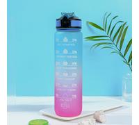 TEMU 1pc 1000ml/33.81oz Botella de agua de plástico de gran capacidad simple, taza de agua de color degradado de moda con y , taza de bebida con acabado mate para deportes al aire , fitness