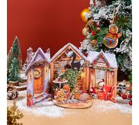 TEMU 1pc 1pcs Tarjeta Navideña Vintage 3D Pop-Up con Gatitos, Acogedora y 3D - Tarjeta de Felicitación 3D Pop-Up de Papel Adecuada para Regalos de Navidad, Tarjeta Nostálgica