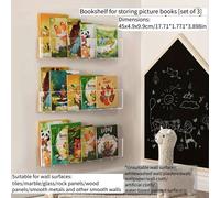 TEMU 1pc/2pcs/3pcs Estante de Libros de Pared Sin Taladro para Pasillo, Detrás de , Estante de Almacenamiento, Expositor de Libros en la Pared