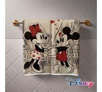 TEMU 1pc/2pcs Toallas de y Minnie Mouse - Microfibra Súper con Diseño Romántico de Eiffel, Versátiles para Hogar, Hotel, Regalos Navideños, Decoración de Halloween, Estilo Contemporáneo, Tela Duradera