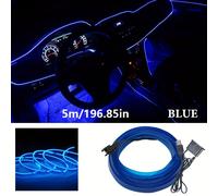 TEMU 1pc 3 Metros/5 Metros Tira de Luces EL para Decoración Interior de Coche, Tira LED Flexible de Luz de Neón USB para de Coche 12V, Adecuado para Decoración de Fiestas y el Hogar, Sin Batería