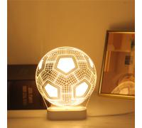 TEMU 1pc 3D Fútbol Luz Nocturna, Decoración Deportiva Decoración del Hogar Lámpara de Mesa Creativa de Escritorio