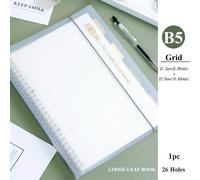 TEMU 1pc, A5/B5, 54 Hojas, 108 Páginas, Cubierta de PP, Cuaderno de con bobina transparente extraíble, Línea horizontal, Cuadrícula, Inglés, Bloc de notas para o negocios, Diario