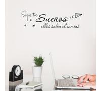 TEMU 1pc Adhesivo de Pared Inspiracional " tus " - Decoración Vinílica Removible con Estrellas y Flechas, Diseño Artístico Irregular para Dormitorio, Sala, Oficina o Sofá, Estilo Europeo