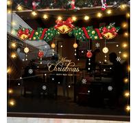 TEMU 1pc Adhesivo Estático para Ventana de Tienda con Diseño de Corona Navideña - Decoración Festiva