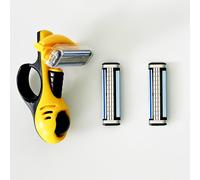 TEMU 1pc Afeitadora de Cabeza + 2pcs Hojas Reemplazo, y Portátil para Uso en Casa/Viajes/Oficina - Herramienta ¡Calvicie con Adhesión Flexible (+), ¡Fáciles e Operación Sencilla!