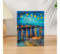 TEMU 1pc Álbum de Fotos de 6 Pulgadas con Diseño de Pintura al Óleo, Insertable, Libro para Fotos, Capacidad para 100 Fotografías en las Páginas Interiores