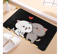 TEMU 1pc Alfombra de entrada de casa de franela , material de esponja de 1 cm de grosor, poliéster, lavable a máquina, Bubu y Dudu, para , cocina, , dormitorio