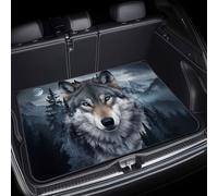 TEMU 1pc Alfombrilla para Maletero de Coche con Estampado de Lobo | Ajuste Universal, Poliéster, Mejora el Interior, Mantiene el Maletero Limpio y , Ideal para Desplazamientos Diarios y Uso Familiar