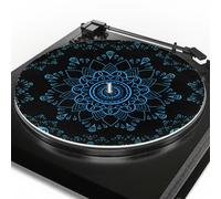 TEMU 1pc Alfombrilla para Tocadiscos de 12 Pulgadas con Estampado de Flor Mandala Bohemia, Grosor de 3mm, Antideslizante y Antiestática, Mejora la Calidad del Sonido, Regalo para Amantes de la