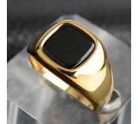 TEMU 1pc Anillo Cuadrado Simple para Hombres y Americanos, Anillo No Descolorido, Versión Coreana de Moda