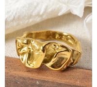 TEMU 1pc Anillo de Acero Inoxidable 304 con Diseño Único y Plisada Retro para Hombres y Mujeres (Sin Incluida)