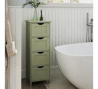 TEMU 1pc Armario de Baño, Armario de Almacenamiento multifuncional de Pie, con 4 Cajones, 30 x 30 x 82 cm, para Baño, , Comedor, Cocina, Estilo Moderno, Capacidad Grande y Variada, Verde