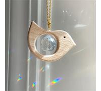 TEMU 1pc Atrapasol de Madera con Cristal de Vidrio, Temática Animal, Colgante , Regalo para de la , Accesorio Decorativo para Espejo de Coche, Decoración de Pájaros