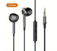 TEMU 1pc Auriculares 9D Sonido con de , Conectividad C y 3.5mm, Compatible con Samsung S24/S23/S22 y iPhone 15 , Plástico, Micrófono de Condensador, No Recargable - Adultos