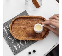 TEMU 1pc Bandeja de Madera, de Frutas, de Postre de Madera, Bandeja de Madera para y Aperitivos, y Queso, Bandeja de Té de Madera, de Pan, de Desayuno